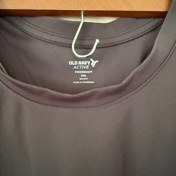 Old Navy Active PowerSoft Women's XXL Cropped Tank Black Workout Active Running - Picture 2 of 7